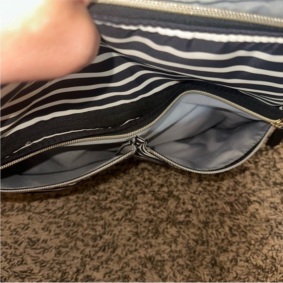 Black and White Striped Backpack diaper bag - Picture 9 of 11